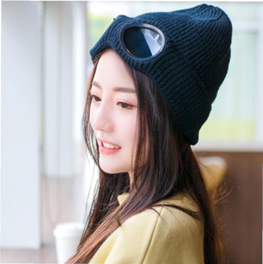 OLOTU All-match Knitted Cap Pilot Sunglasses Plus Velvet Wool Cap
