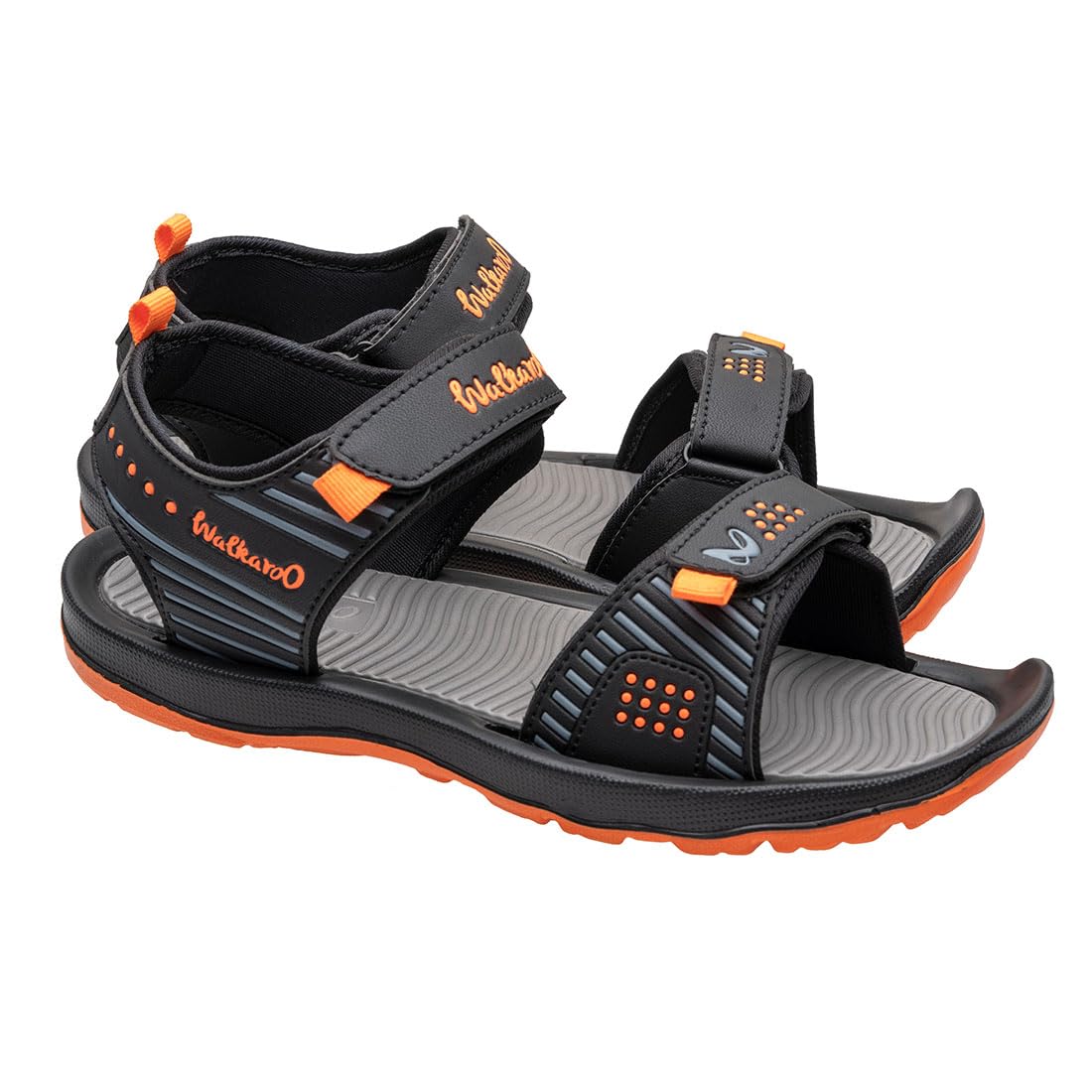 WALKAROO WC4339 Mens Casual Wear and Regular use Sandals - Black Orange (B0CNW64J1C) Amazon Price History, Amazon Price Tracker