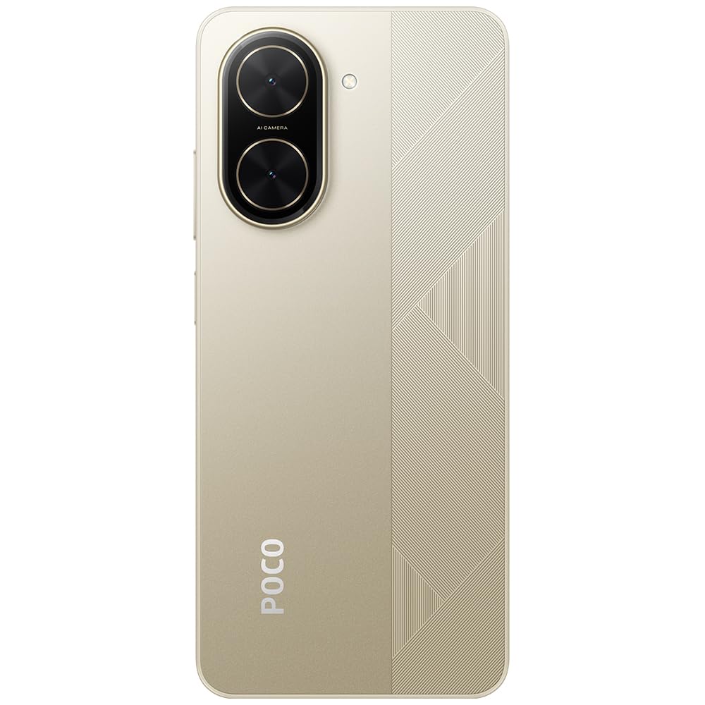 XIAOMI POCO C71 4G Smartphone, 3GB+64GB Oro, Unisoc T7250 Octa-Core, Schermo immersivo 6,9" 120Hz, Batteria 5200 mAh, Fotocamera dual 32 MP AI