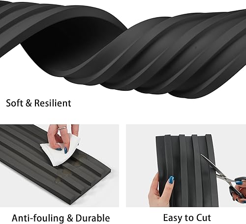 Miniatura 7 de Gaahing Panel de pared 3D para despegar y pegar, listones acústicos flexibles para decoración de paredes interiores, acabado de molduras de acento