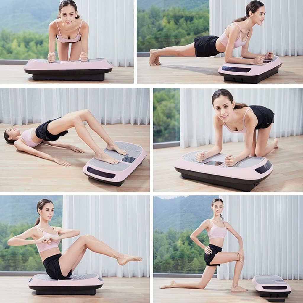 Vibration Plate Exercise Machine 9 Modes Whole Body Workout Vibration Fitness Platform, w/Loop Bands, Home Training Equipment for Weight Loss & Toning (Color : Green)