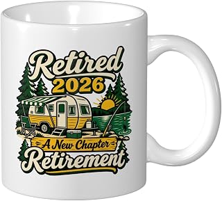 Retired 2026 A New Chapter Retirement .Funnys For Mug | 11 Oz Mug Home And Office Everyday Use Kitchen Humorous Mug For Retirement For Best Friends