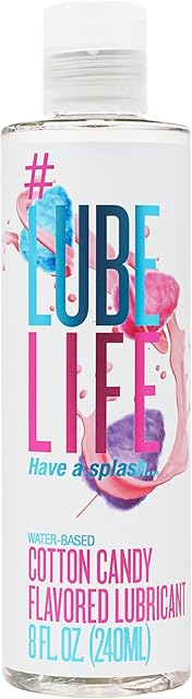 Lube Life Water-Based Cotton Candy Flavored Lubricant, Personal Lube for Men, Women and Couples, Made Without Added Sugar, 8 Fl Oz