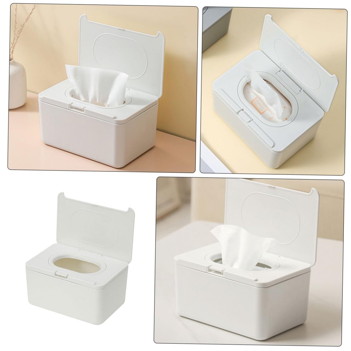 Gatuida 2pezzi Dispenser Per Salviette Per Contenitore Portatile Riutilizzabile Per Salviette Dispenser Ricaricabile Per Per Design Leggero e Compatto