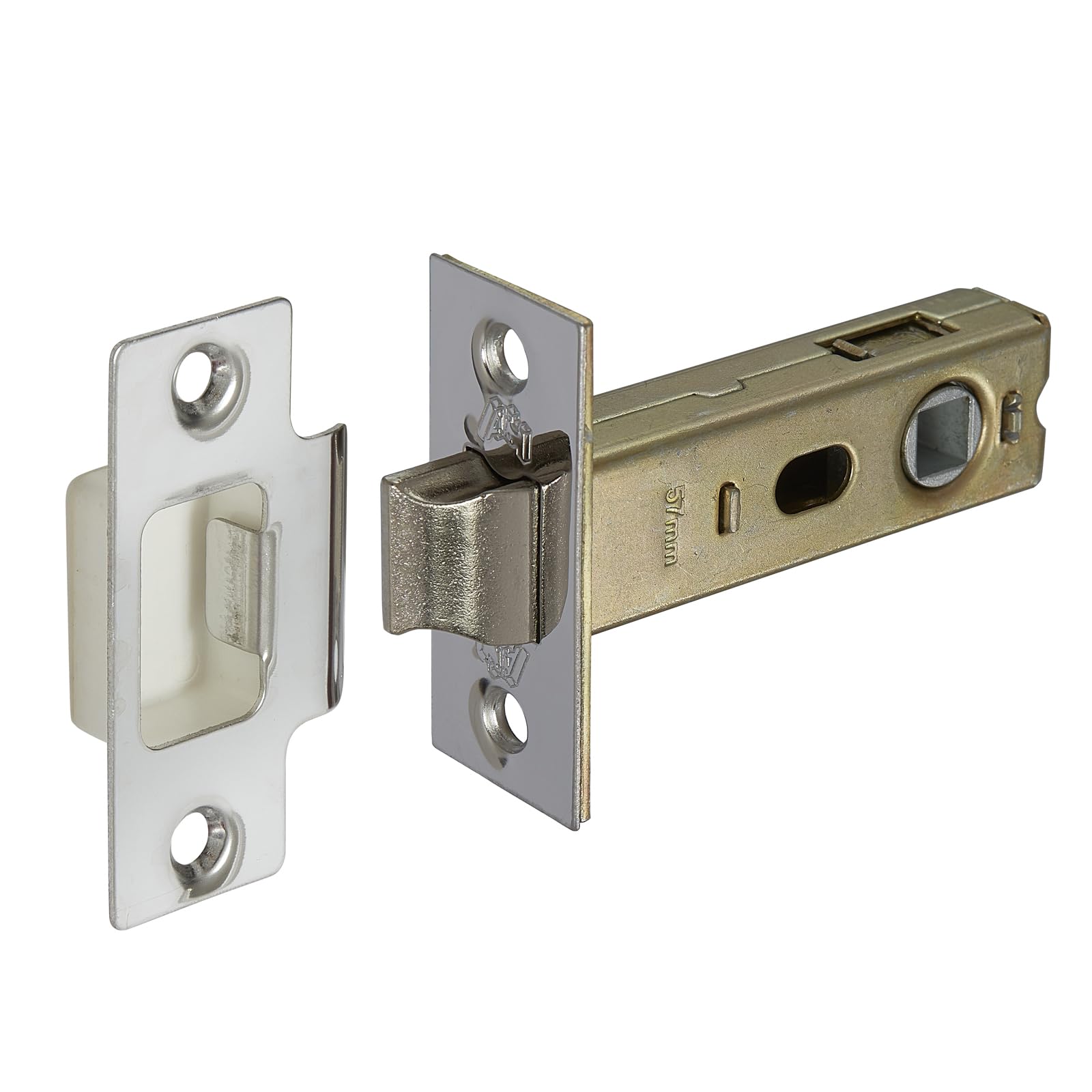 Access Hardware Polished Chrome Bolt-Through Tubular Mortice Door Latch 76Mm / 57Mm Backset