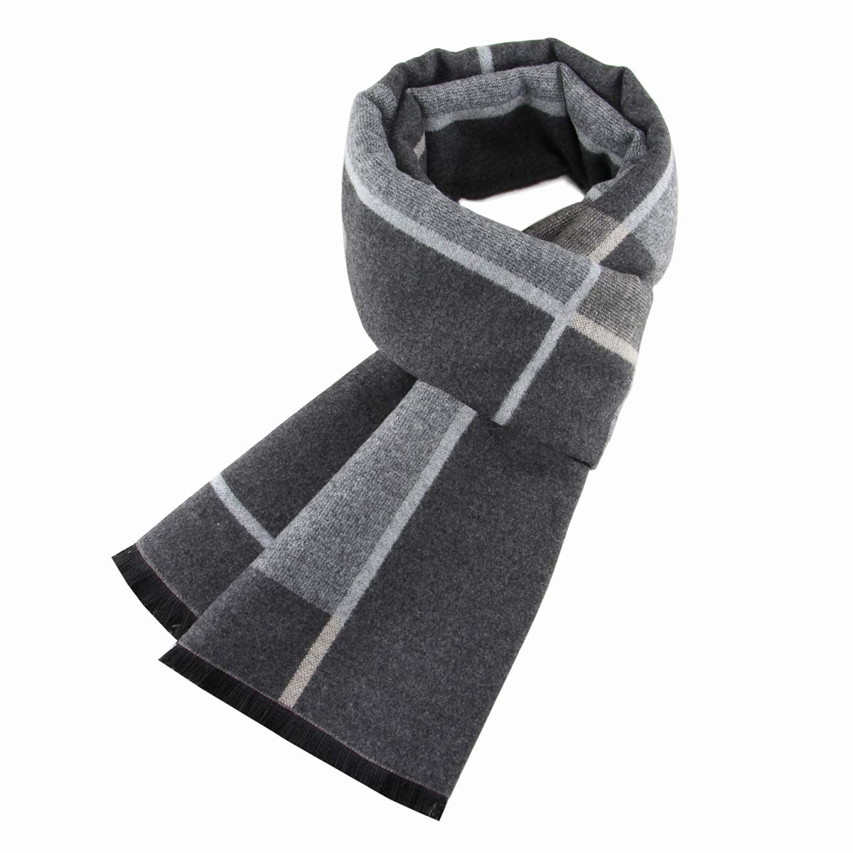 Ueither Men's Soft and Cosy Tartan Check Scarf Long Warm Lightweight Winter Scarf Scarves (180cm x 30cm, Color 14)