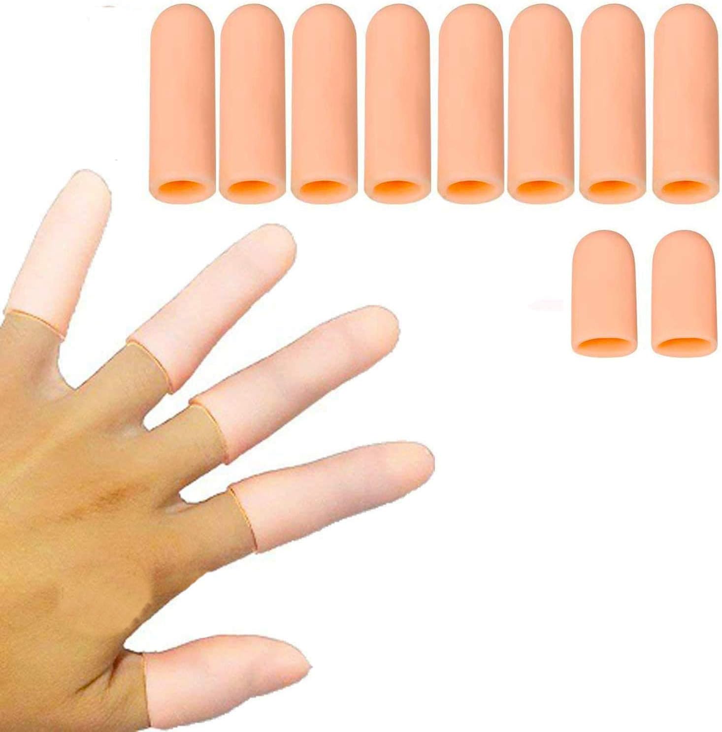 Mcvcoyh Gel Finger Cots, Finger Protector Support10 Pcs Trigger Finger