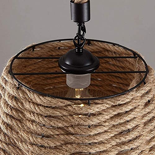 Suspension corde de chanvre pour éclairage de table à manger