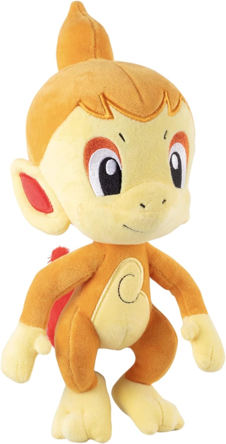 Pokémon Affen-Plüschfiguren, 20,3 cm, 3er-Pack, Chimchar, Grookey & Aipom, offizielles Lizenzprodukt, authentisches Sammlerstück, weiches Stofftier-Spielzeug, Geschenk für Kinder, Jungen, Mädchen, ab