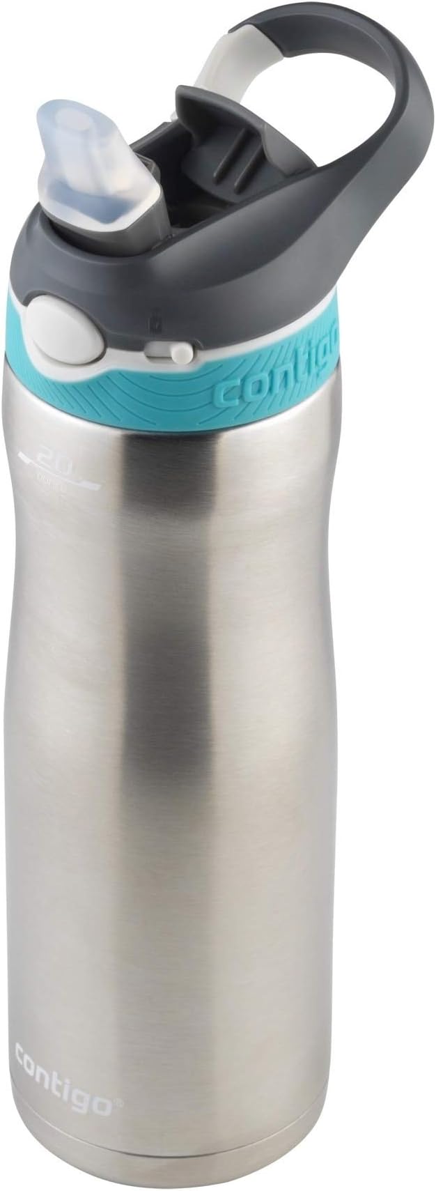 2076624 Contigo Stainless Steel Water Bottle | Vacuum-Insulated Water Bottle | Autospout Ashland Chill Water Bottle, 20 Oz, Stainless/Scuba
