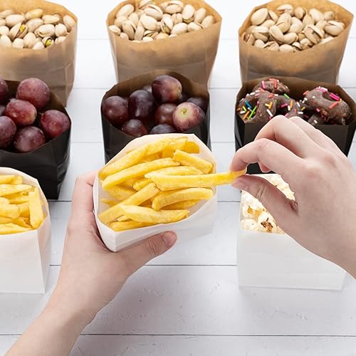 Miniatura 6 de Restaurantware Bag Tek - Bolsas de papel de 3.9 x 2.3 x 3.8 pulgadas para aperitivos, 100 bolsas de papel pequeñas para alimentos, desechables y