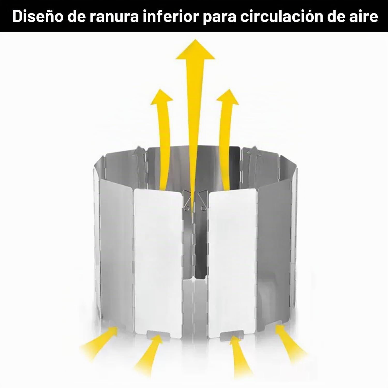 12 Placas Parabrisas Plegable para Camping, Parabrisas Plegable y Portátil, Protectora Paravientos de Aluminio, Estufa al Aire libre Parabrisas, Cortavientos Plegable para Cocina o Gas de Camping