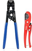 Vista 8 de iCrimp PEX Pipe - Juego de herramientas de sujeción rápida para abrazadera de acero inoxidable de 3/8 a 1 pulgada con cortador Pex, 20 abrazaderas