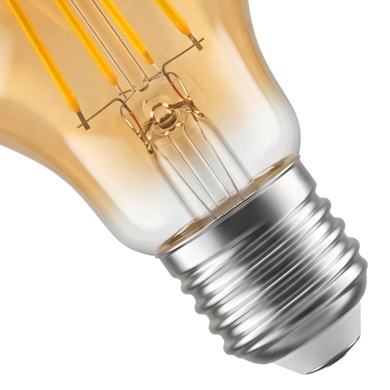 HOFSTEIN E27 LED Warmweiss Glühbirne E27 10er Set Amber, Bernsteinfarbenes dimmbares Leuchtmittel Vintage Look 7 Watt, 2200 Kelvin 730 Lumen A60 Gemütliches Licht Für Wohnraum und Deko