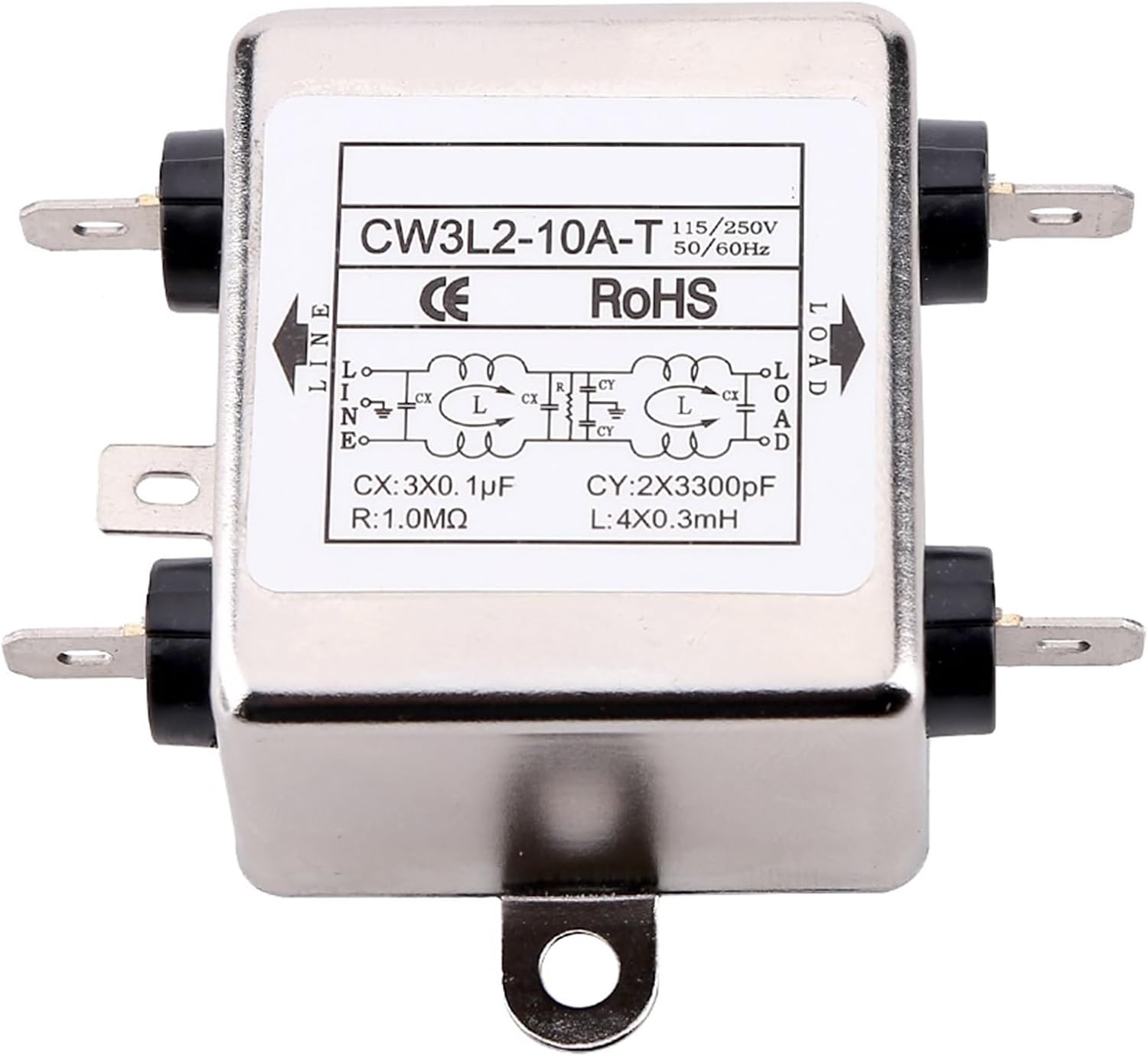 Bipolar Filter CW3L2-10A-TS Plug-in Screw Type Single Phase 220v(CW3L2 10A S Screw Terminal)