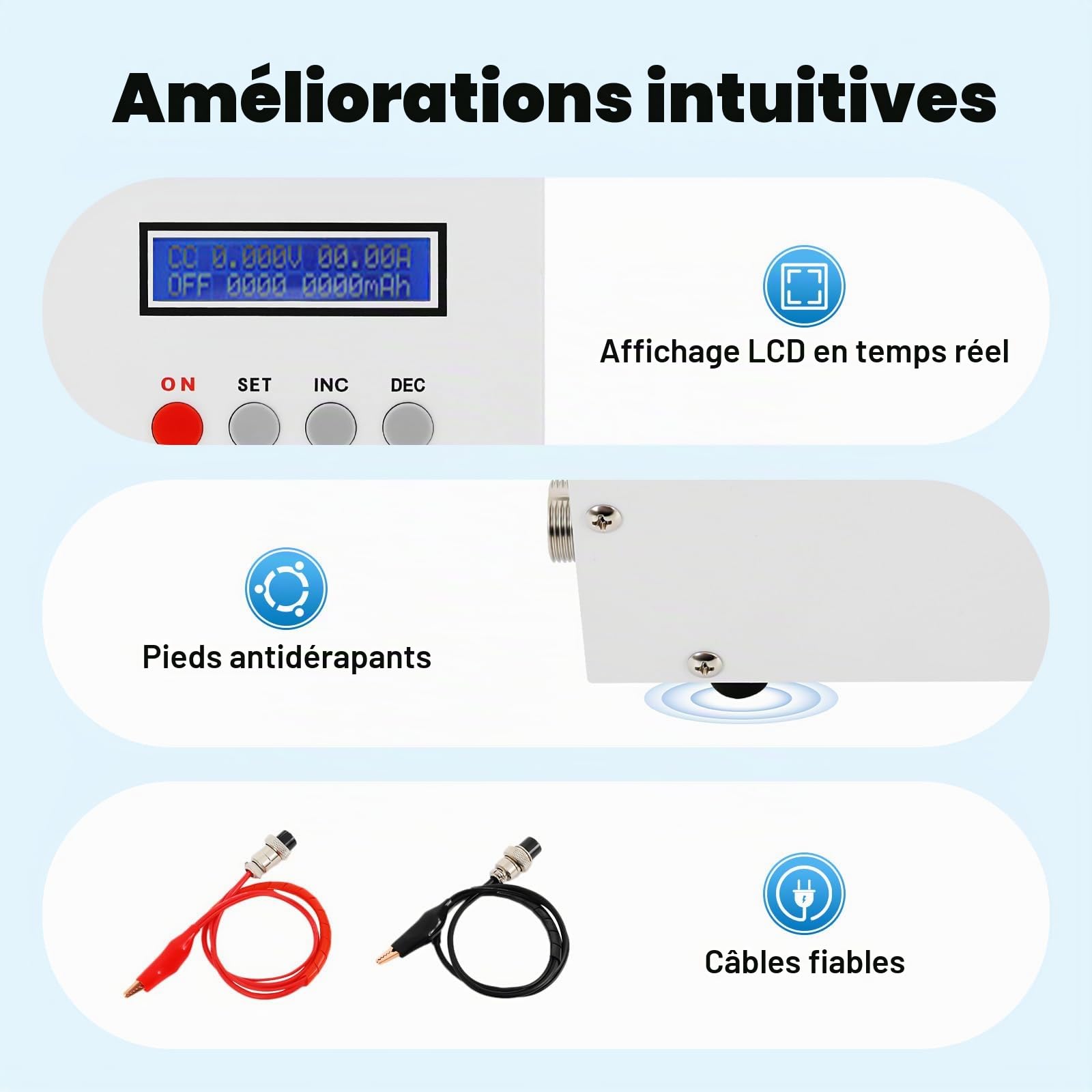 EBC-A20 Testeur de capacité de batterie 85 W Lithium Plomb Acide Testeur de capacité de batterie professionnel Testeur de charge électronique de batterie 5 A, décharge 20 A