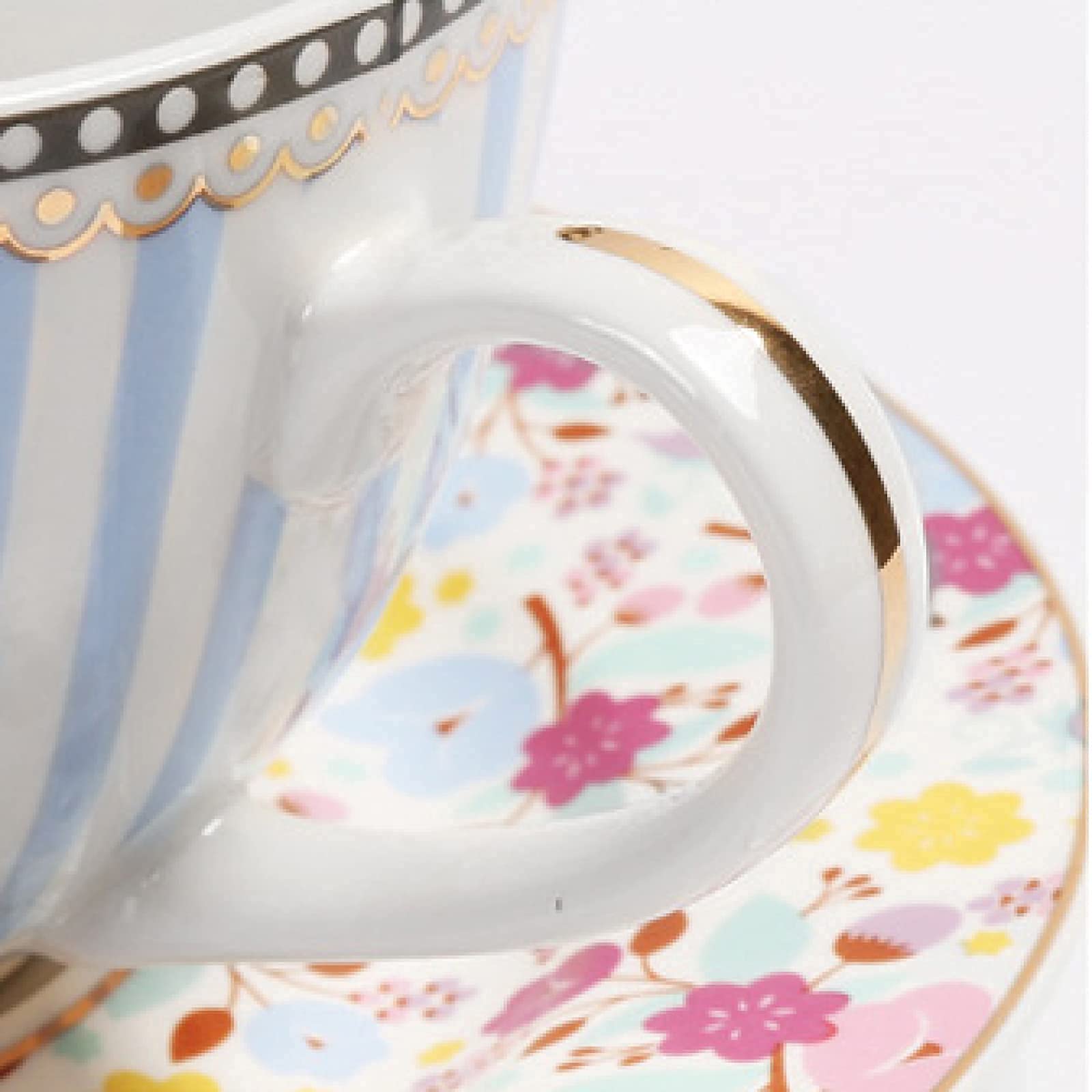 Set di tazzine da caffè in porcellana, set con piattino e tazza da caffè, set di tazze da caffè con piattino in stile corte Tazze da tè in porcellana, set da 2 for tè e caffè in ceramica floreale, for