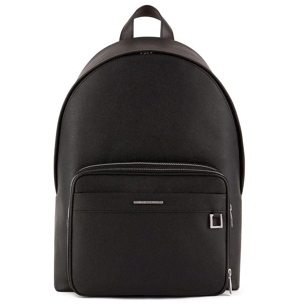 Armani Exchange Black Rounded Backpack With Pocket