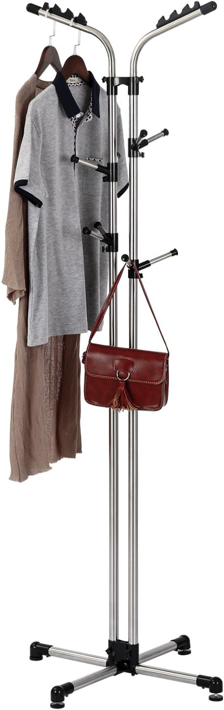 Amazon.com: LCH Adjustable Stainless Steel Coat Rack Sturdy Standing ...