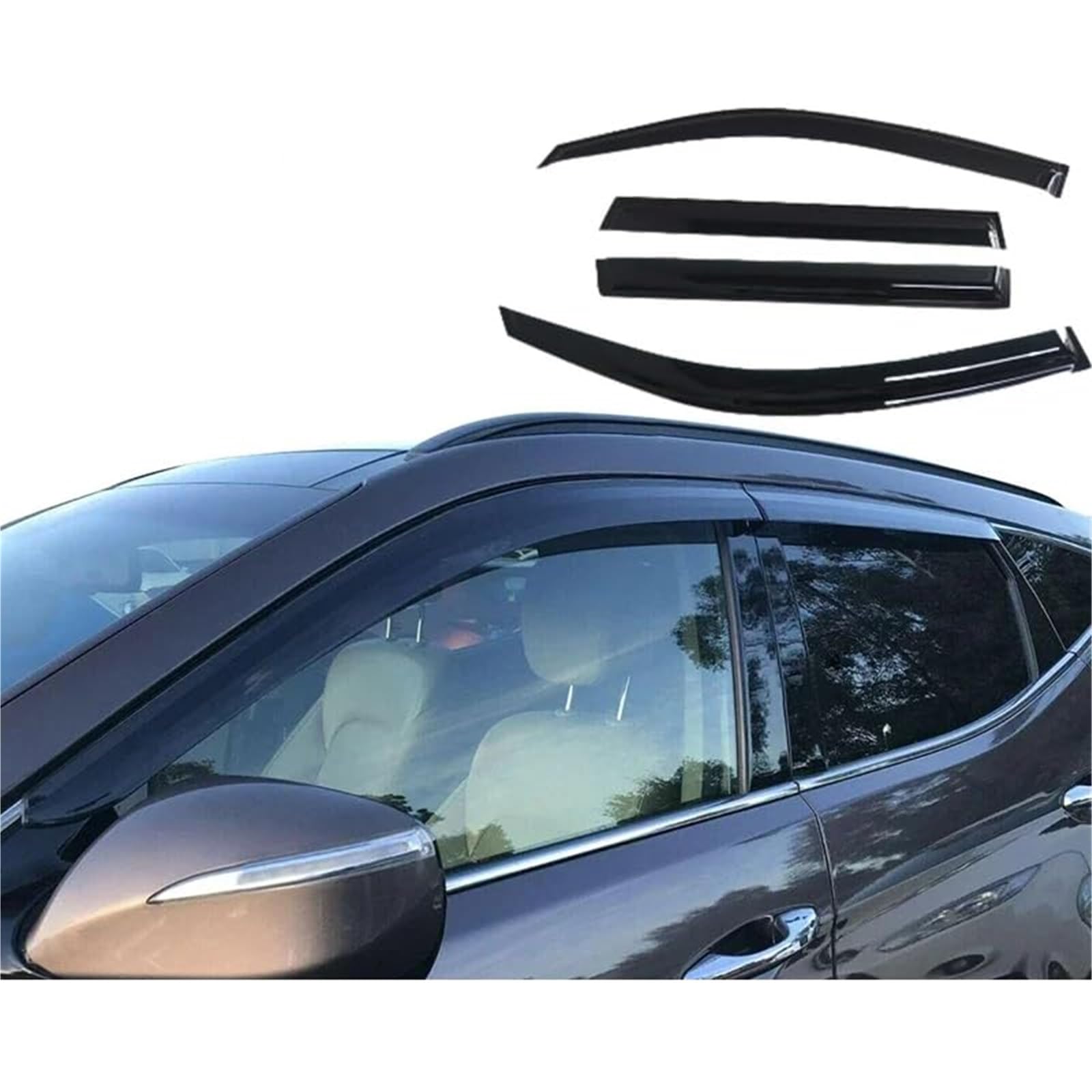 Deflektor przedniej szyby, dla Hyundai, Santa Fe Santafe 2019 2020 2021 2022 2023 2024 osłona przeciwdeszczowa osłona bocznej szyby samochodu osłona przeciwdeszczowa Osłony okien samochodu