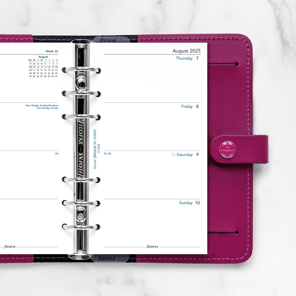 Filofax Akademischer Terminplaner 2025–2026, 1 Woche auf 2 Seiten, englisch, 9,5 x 17,1 cm