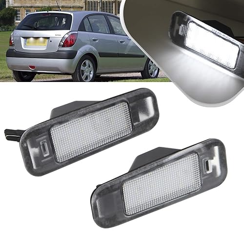 NSLUMO LED License Plate Light Assembly for 2006-2011 Kia Rio 5 Hatchback, OEM Fit Replacement Xenon White 18-SMD Number Plate Led Tag Light