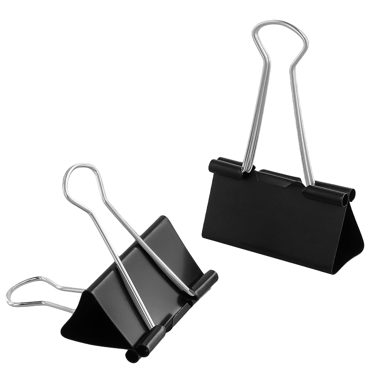 SENJEOK 48PCS 51mm Black Binder Clips, Large Bulldog Foldback Clip, Metal Paper Clamps for Office Home Supplies - Image 4