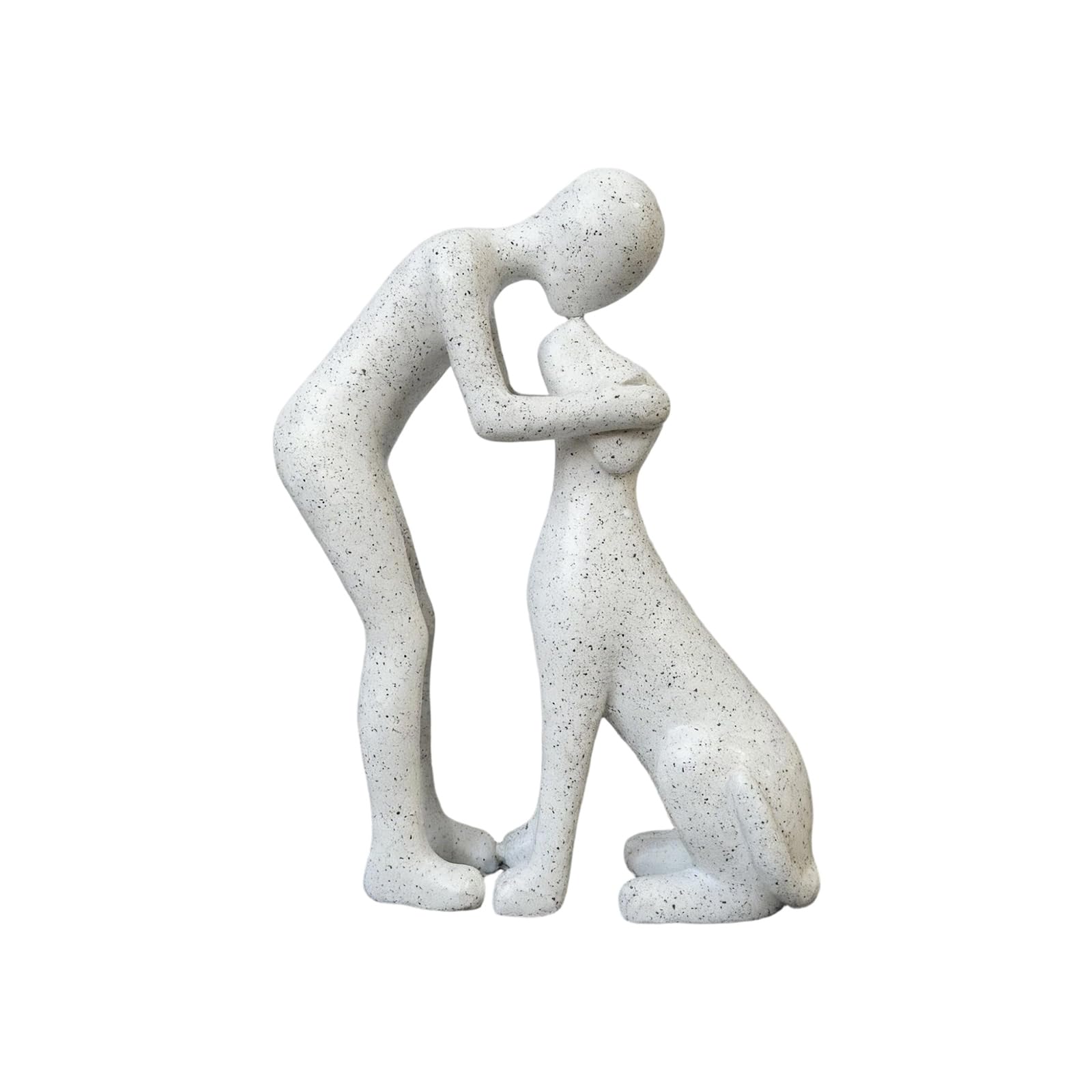 YWLUUOO And Dog Statue Human Dogs Figurines Sculpture Moderns Home Decors Friendship Remembrance Pet Lover Dog Sculpture