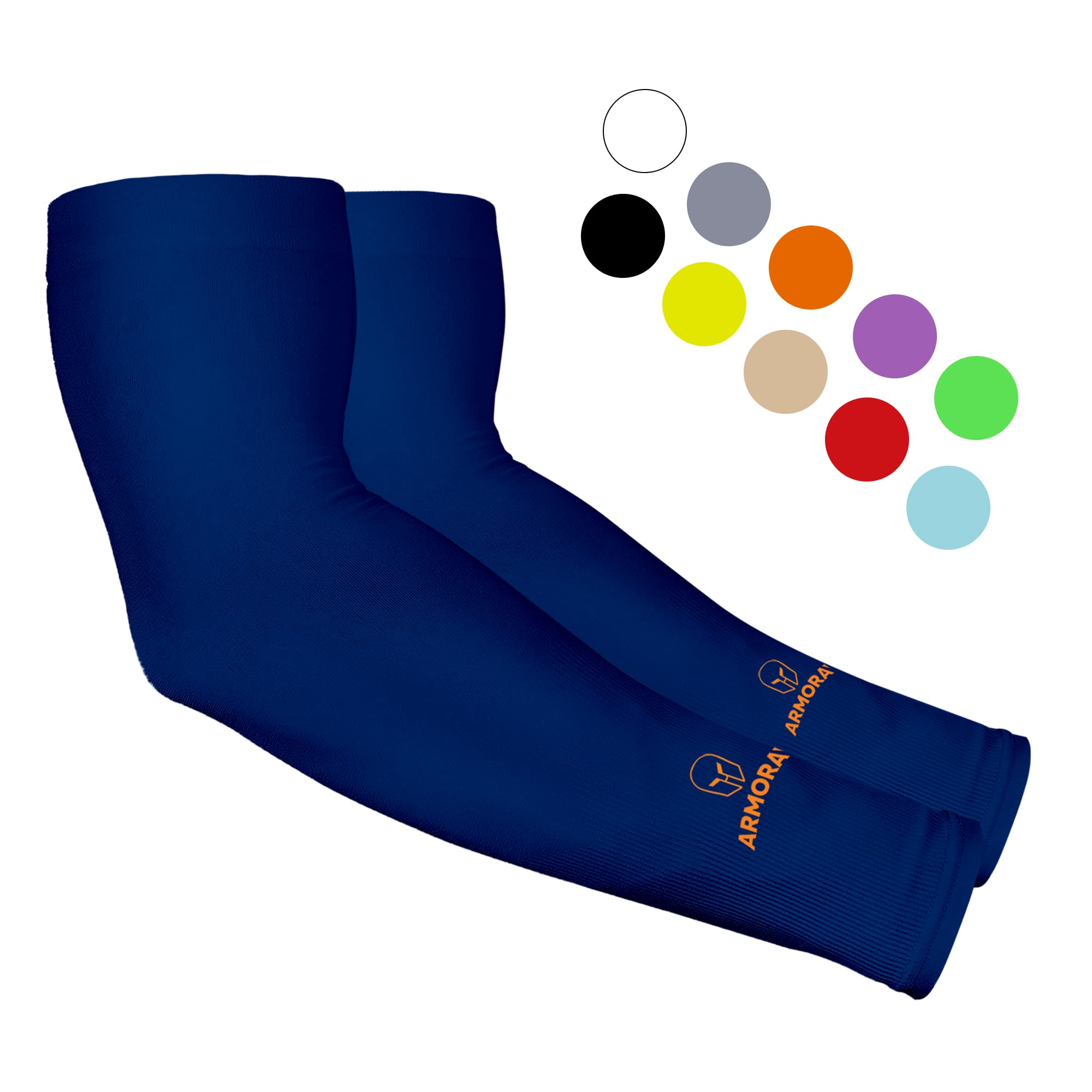 ARMORAY Arm Sleeves for Men & Women UPF 50 Sports Compression Cooling Sleeve for Basketball Golf Running Tattoo Coverage