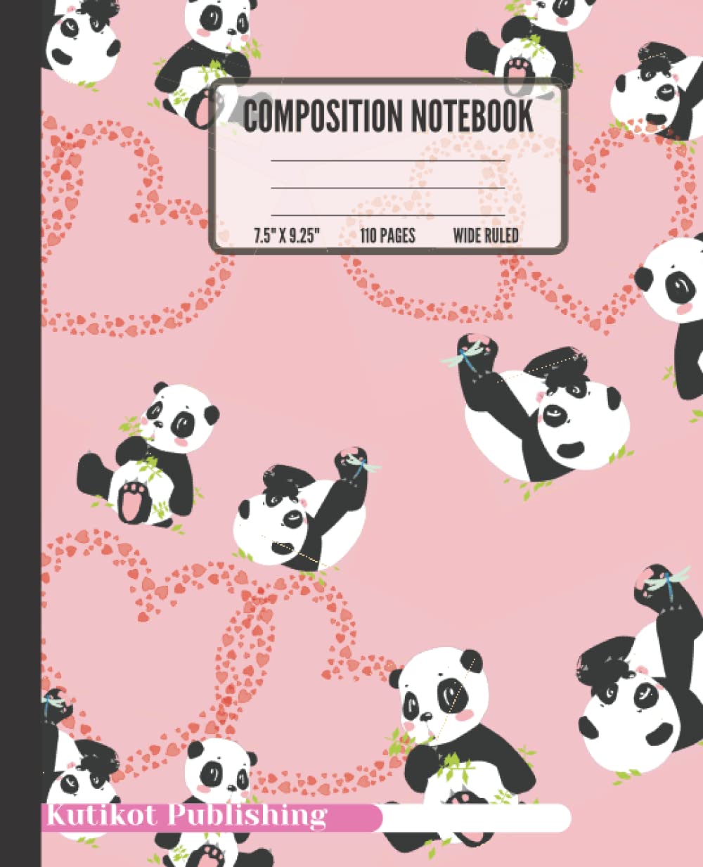 Composition Notebook: Pretty Wide Ruled Paper Notebook Journal | Cute Baby Pink Bamboo & Panda Wide Blank Lined Workbook for Teens Kids Students Girls for Home School College for Writing Notes.