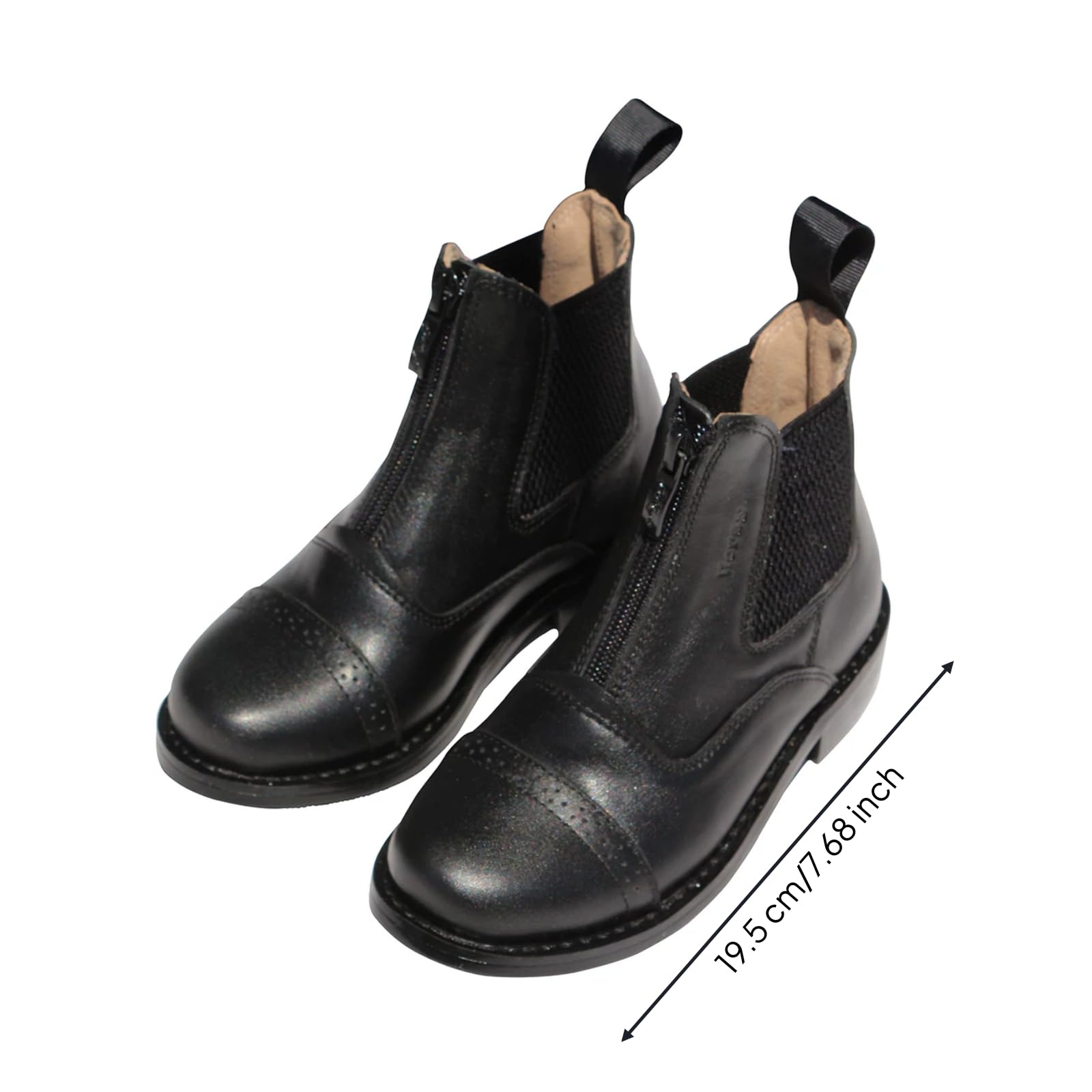 Botas de Equitación Cortas para Niños y Adolescentes Botines Ecuestres Clásicos Botas Deportivas y Calzado de Montar en PU Cuero con Suela, 31