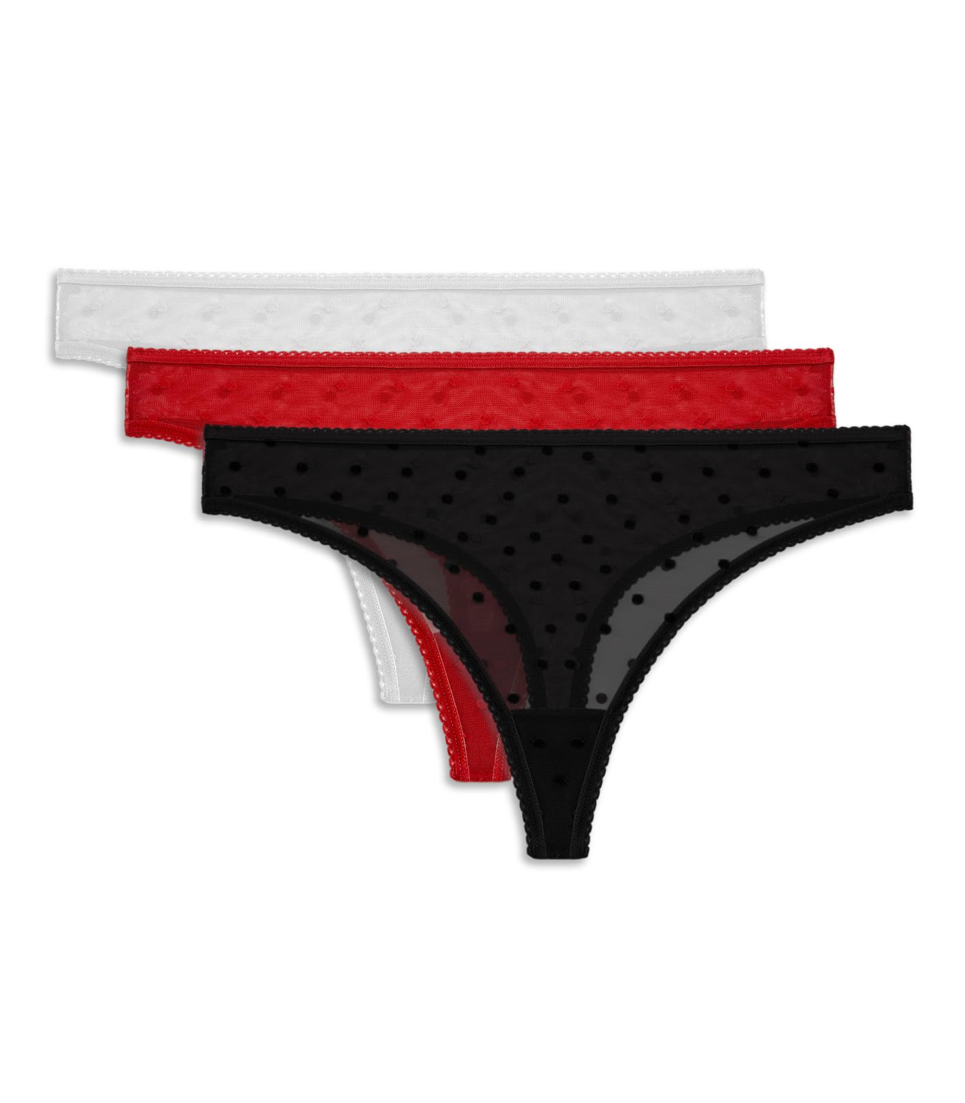 AIVEITE Sexy Panties for Women Lace Thongs Cute Lingerie Low Waist Breathable Underwear 3 Pack