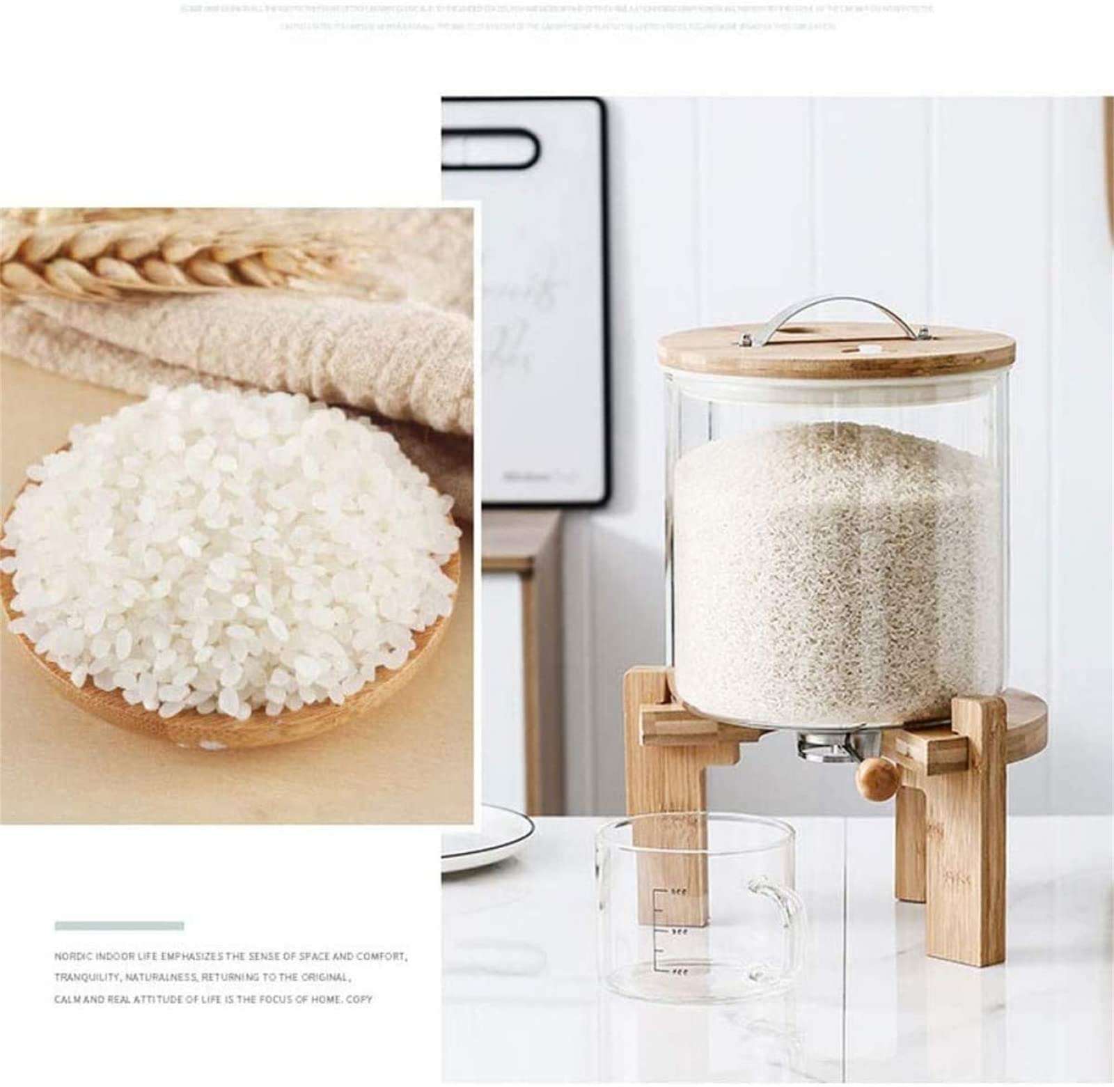 密閉米びつ ふた付き 収納ジャー 5L ガラスシリアルディスペンサー imgrc0114751715.jpg?fitin=272:272