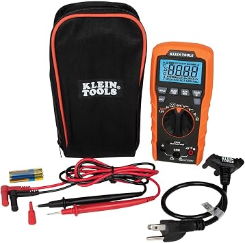Klein Tools ET270 Auto-Ranging Digital Multi-Tester, AC/DC, Resistance & 80016 Circuit Breaker Finder Tool Kit with Accessories, 2-Piece Set, Includes Cat. No. ET310 and Cat. No. 69411