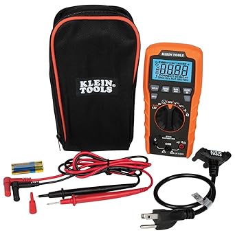 ET270 Auto-Ranging Digital Multi-Tester, AC/DC, Resistance, Continuity, GFCI Receptacle Tester with Test Leads and Receptacle Cord
