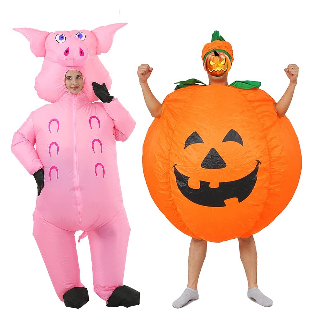 RHYTHMARTS Pig Inflatable Costume + Pumpkin Infaltable Costume