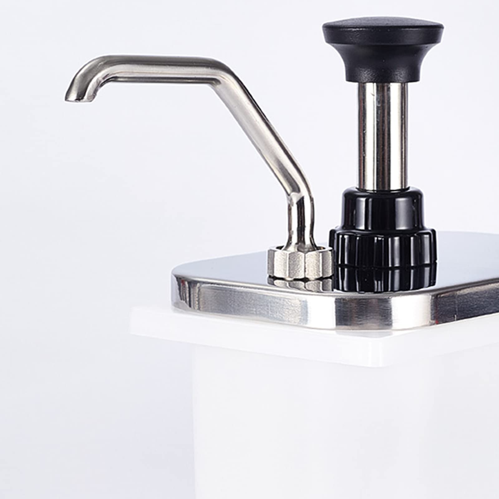 Dispenser per salse con uscita regolabile, in acciaio inox, di grande capacità, ideale per ristoranti e snack