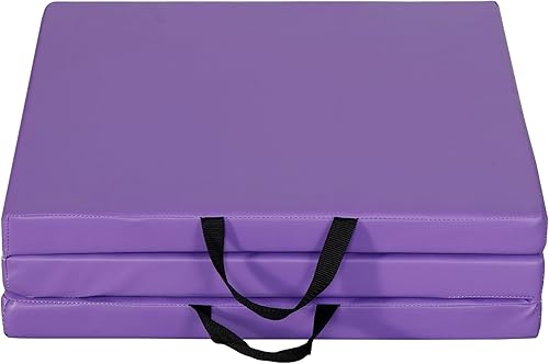 Miniatura 7 de BBBuy Alfombrilla de gimnasia plegable portátil de tres pliegues de 6 x 2 pies, extra gruesa, de espuma, aeróbicos, yoga, artes marciales, artes