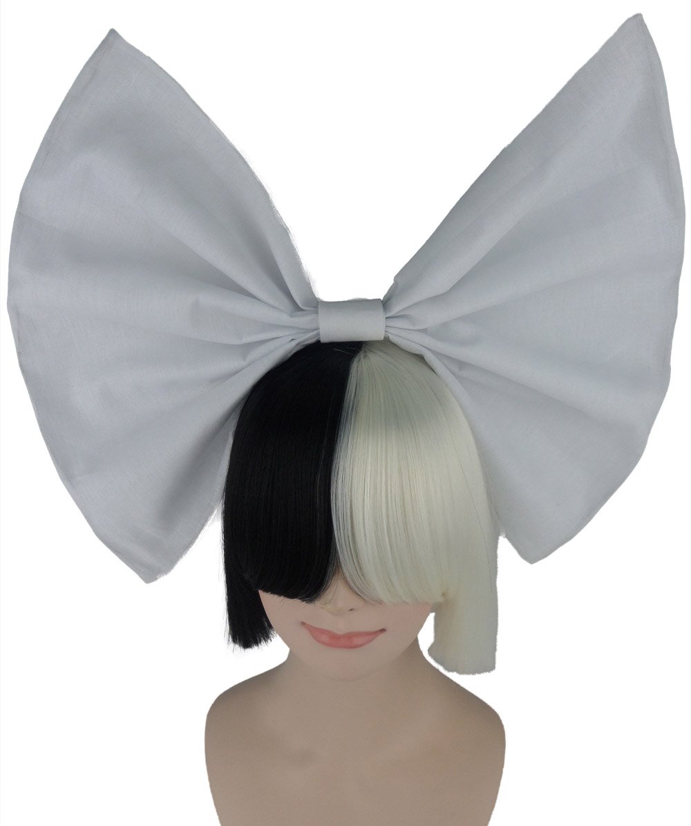 Amazon.co.jp: コスプレ 歌手風ボブウィッグ リボン付 ツートンカラー