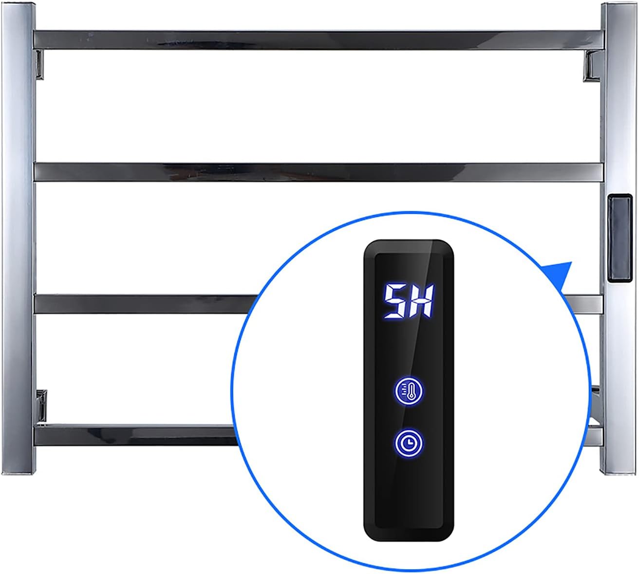 Electric Towel Warmer Rack with Timer Heated Towel Warmer Racks Wall Mounted Smart Electric Towel Rack Stainless Steel Heated Towel Rails