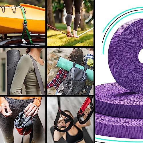 Image of TECEUM 3 /4 inch & 5 /8 inch & 1 inch & 1.5 inch & 2 inch Webbing - 10 25 50 Yards - 40+ Colors - Heavy Duty 1 Inch 1.5 Inch 2 Inch Backpack Straps - Webbing for Outdoors Indoors Crafting DIY