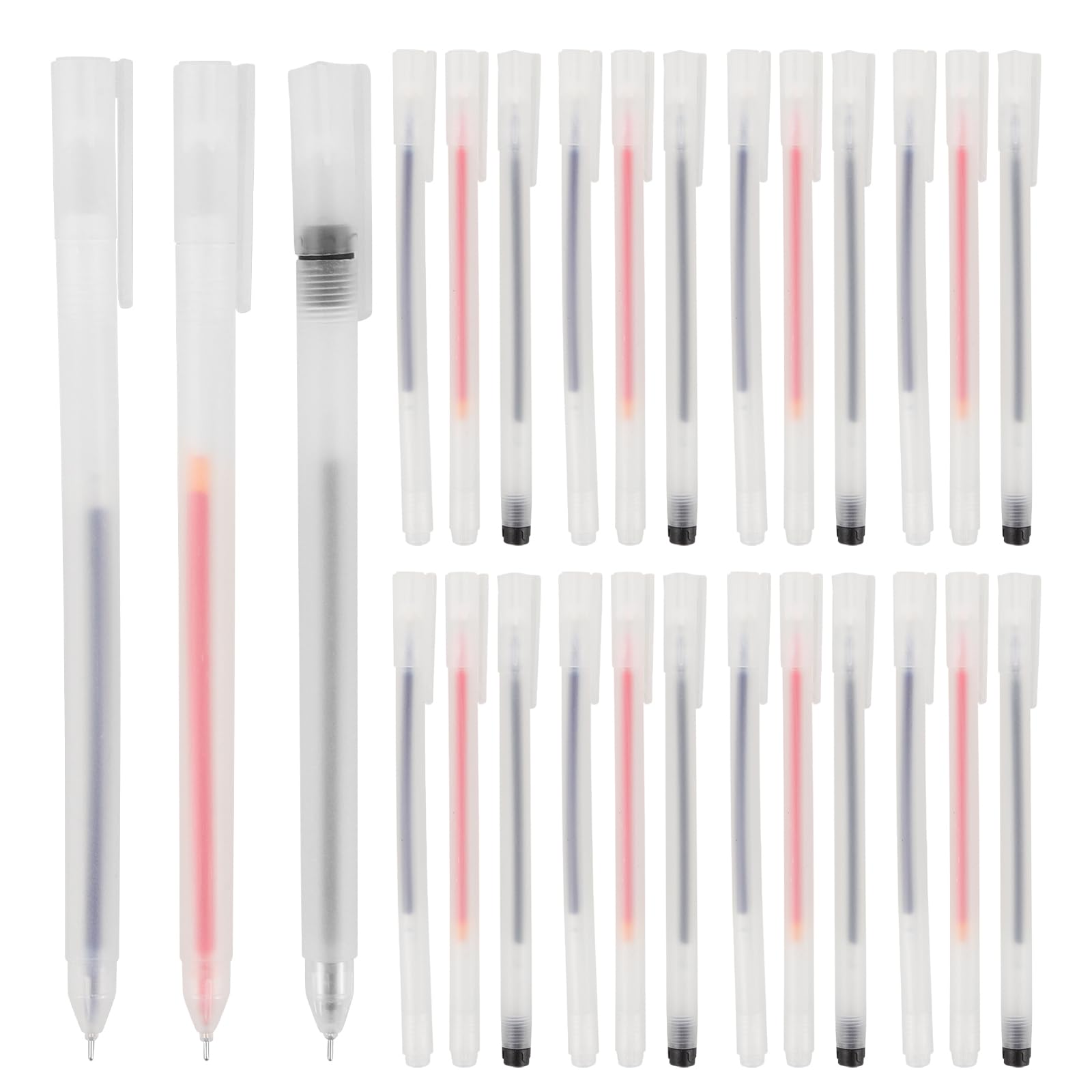 NUOBESTY 4 Ensembles Stylo Gel 05mm Conseil Stylos Mignons Surligneurs Stylos À Bille Gel À Pointe Fine Marqueurs Permanents Indiquer Recharge D'aiguille ; 30 Pièces * 4