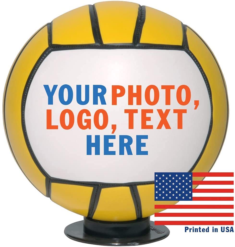 Personalized Custom Full Size 8" Water Polo Ball Official Size 5 | Customized Water Polo Ball with Name, Photo, or Text | Trophy or Gift for Coach, or