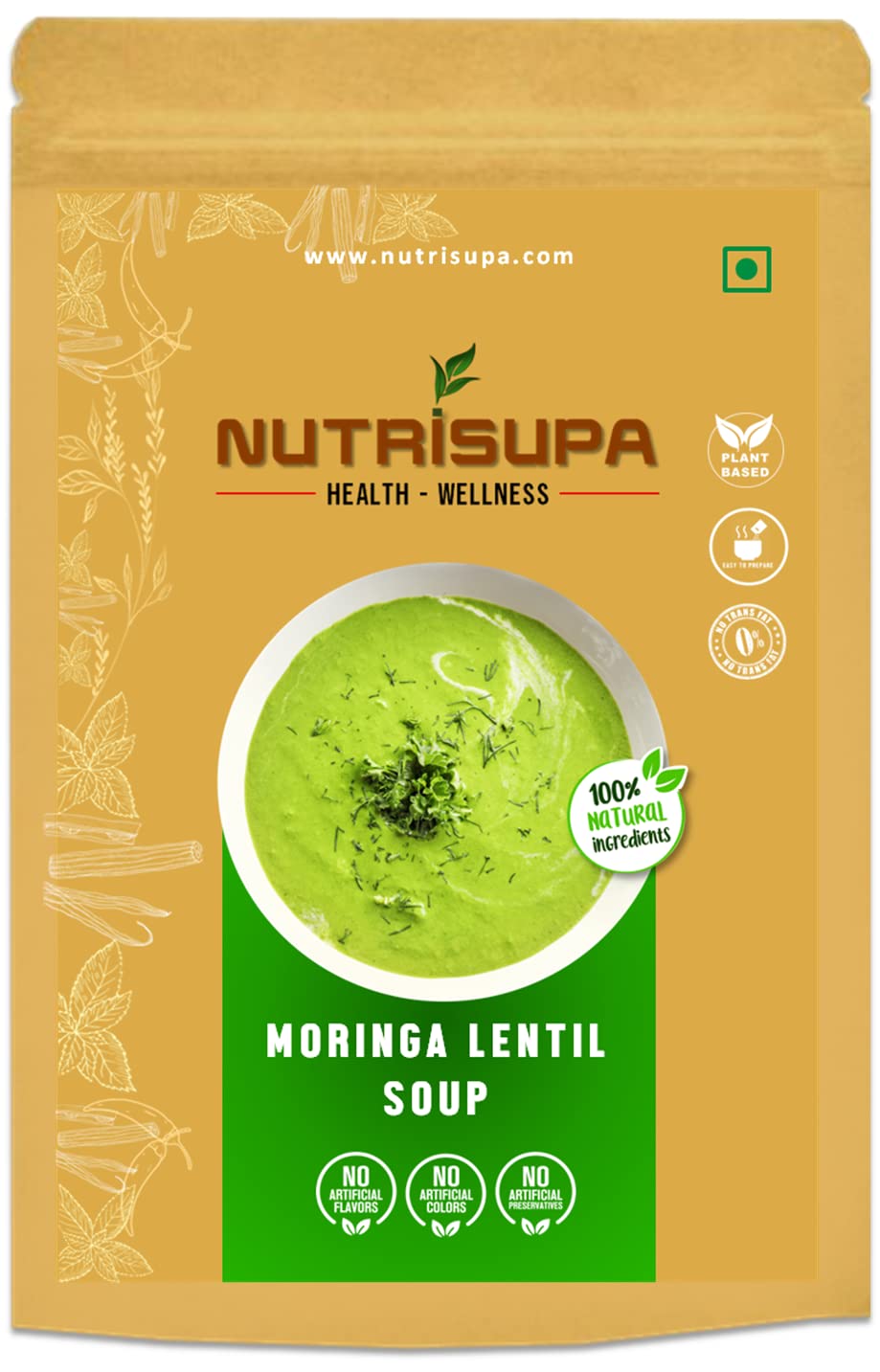 Nutrisupa Healthy Natural Vegan Plant Based| No Soy| No Diary| Fibre Rich| Cholesterol and Trans Fat Free| Ready to Make | for Immunity and Strength - Moringa Lentil Soup Mix| 10 Cups per Pack (B08Y8JKRDG) Amazon Price History, Amazon Price Tracker