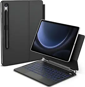 Teclado Mágico De Samsung Galaxy Tab S10 Lite S10 FE 2025 S9 FE 10.9 Polegadas S11 S9 S8 S7 11", Capa com Teclado Sem Fio Retroiluminado com Suporte Cantilever Flutuante Trackpad Multitoque (Preto)