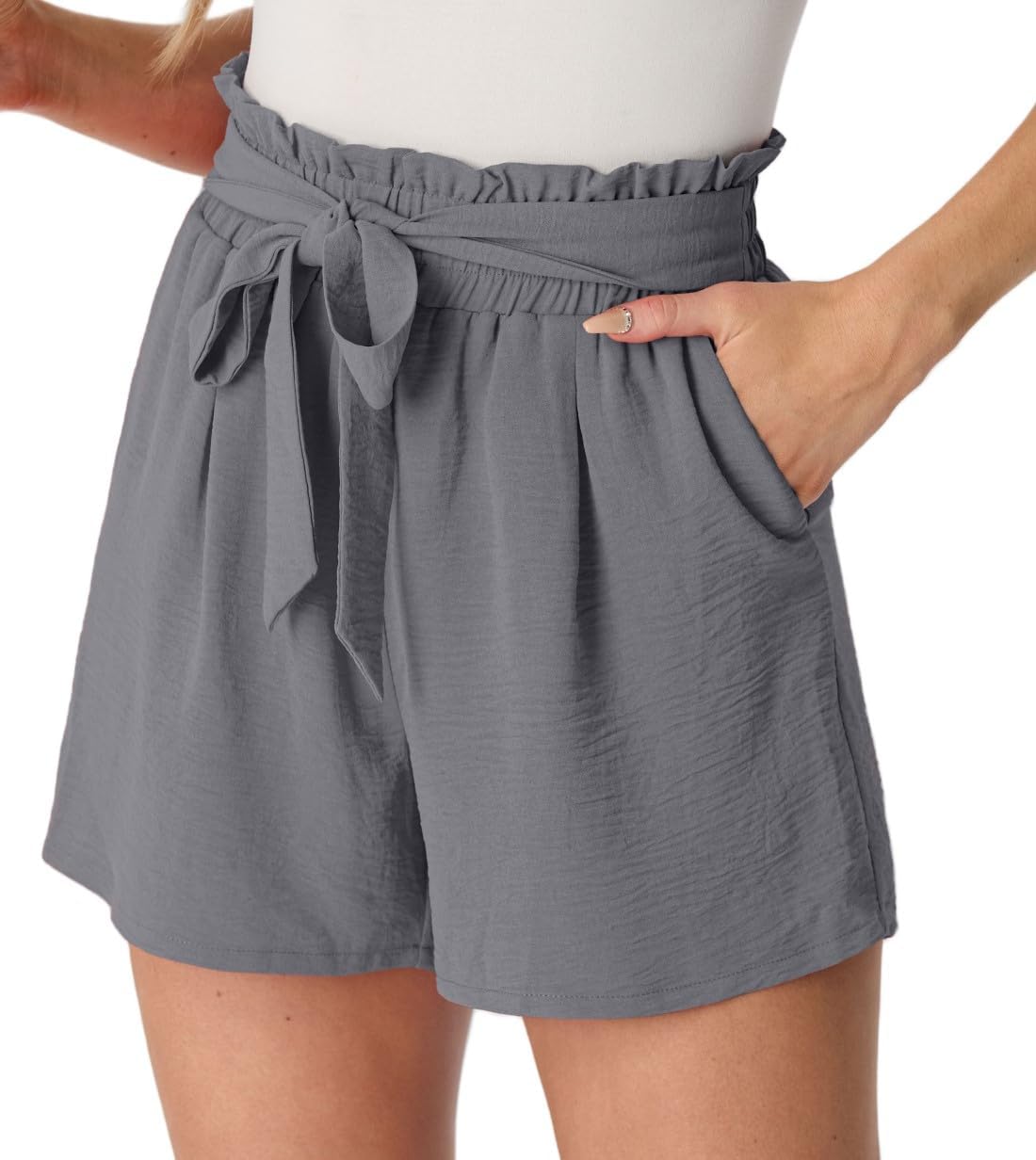 PrinStory Women’s Summer Wide Leg Drawstring Shorts with Pockets PrinStory Women’s Summer Wide Leg Drawstring Shorts with Pockets