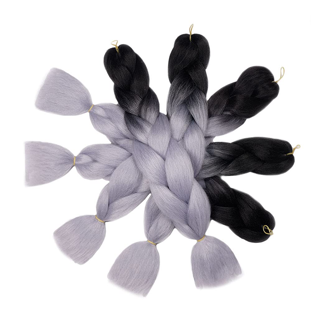 Amazon.com : AIDUSA Ombre Braiding Hair Gray Braiding Hair  display picture 2