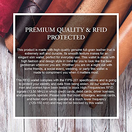 Image of Brooklyn Bridge Genuine Leather Money Clip Wallet for Men Diamond VT Blue - Premium Slim RFID Protected Wallet with Cash Clip & Multiple Card Slots, Stylish Front Pocket Design, Gift for Men