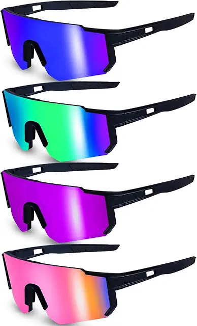 Lot de 4 Lunettes de Ski UV400 Homme Femme - Vélo, Course, Rave