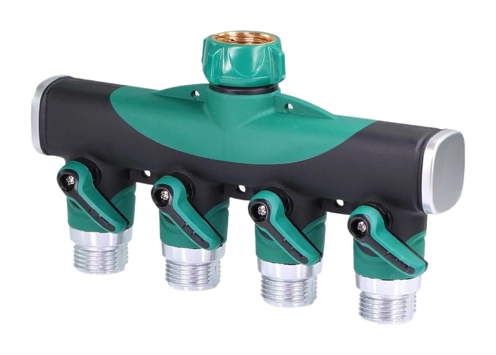 Two-Way Hose connectors Metal 4 Way Thread Faucet Splitter with Shut Off s for Garden Hose - 3/4 Inch(Npt-1pcs)